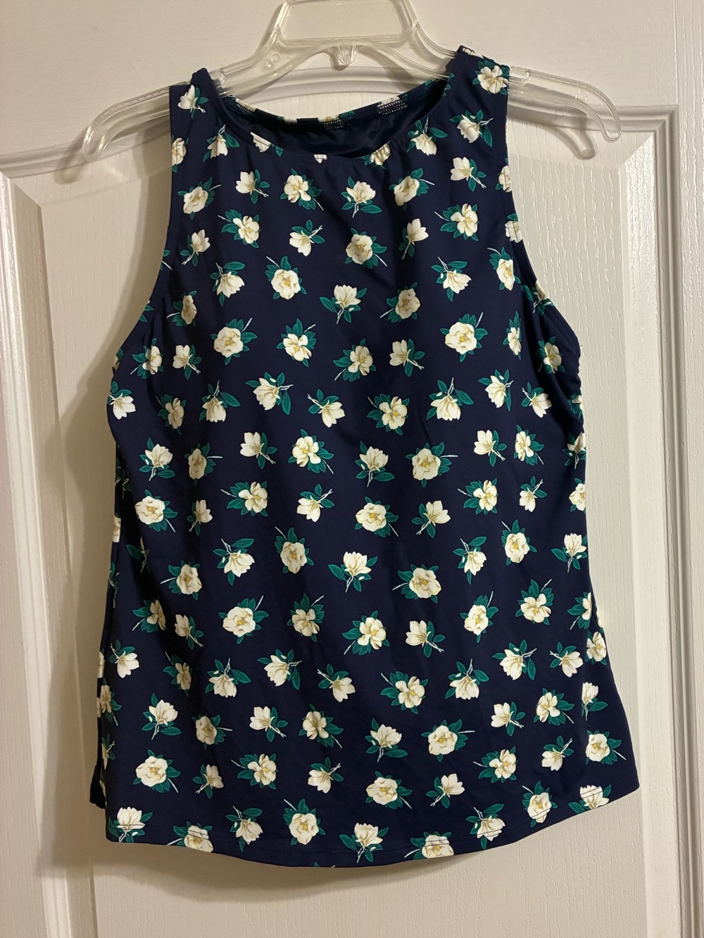 Draper James Navy Floral Sleeveless Swim Tankini Top
